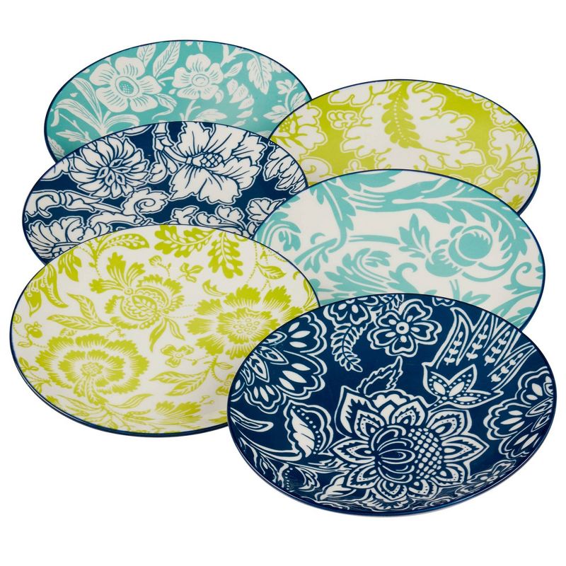 Certified International Set of 6 6&#34; Tapestry Canape Plates, 1 of 11