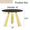 42" Round Kitchen Table,Dining Table With Sintered Stone Tabletop And Stainless Steel Legs,Stainless Steel Dining Table-Cuddlewood - 4 of 4