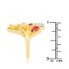 Slickblue Women's Multi-Color Ring – 18k Gold-Plated Cocktail Style with Pear Cut Cubic Zirconia, Size Options 5-10 - 4 of 4