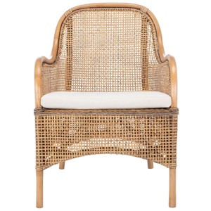 Charlie Rattan Accent Chair W/ Cushion  - Safavieh - 1 of 4