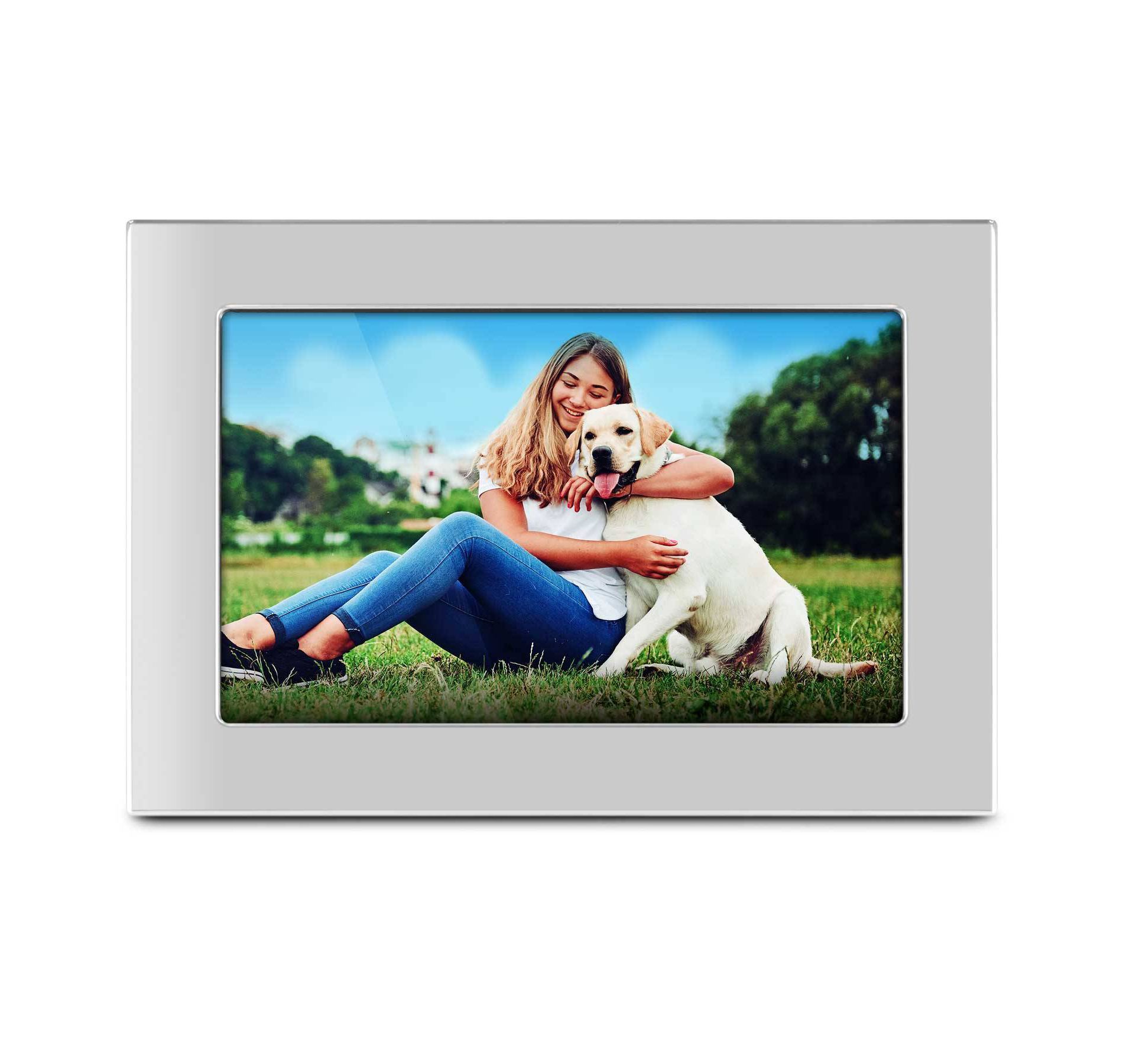 Aluratek 10'' Wifi Touchscreen Digital Photo Frame - Silver: 1280x800 Resolution, USB, MicroSD