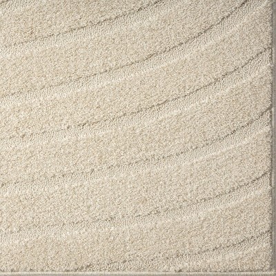 Cream Geometric Wave Synthetic Area Rug, 2'0" x 3'1"