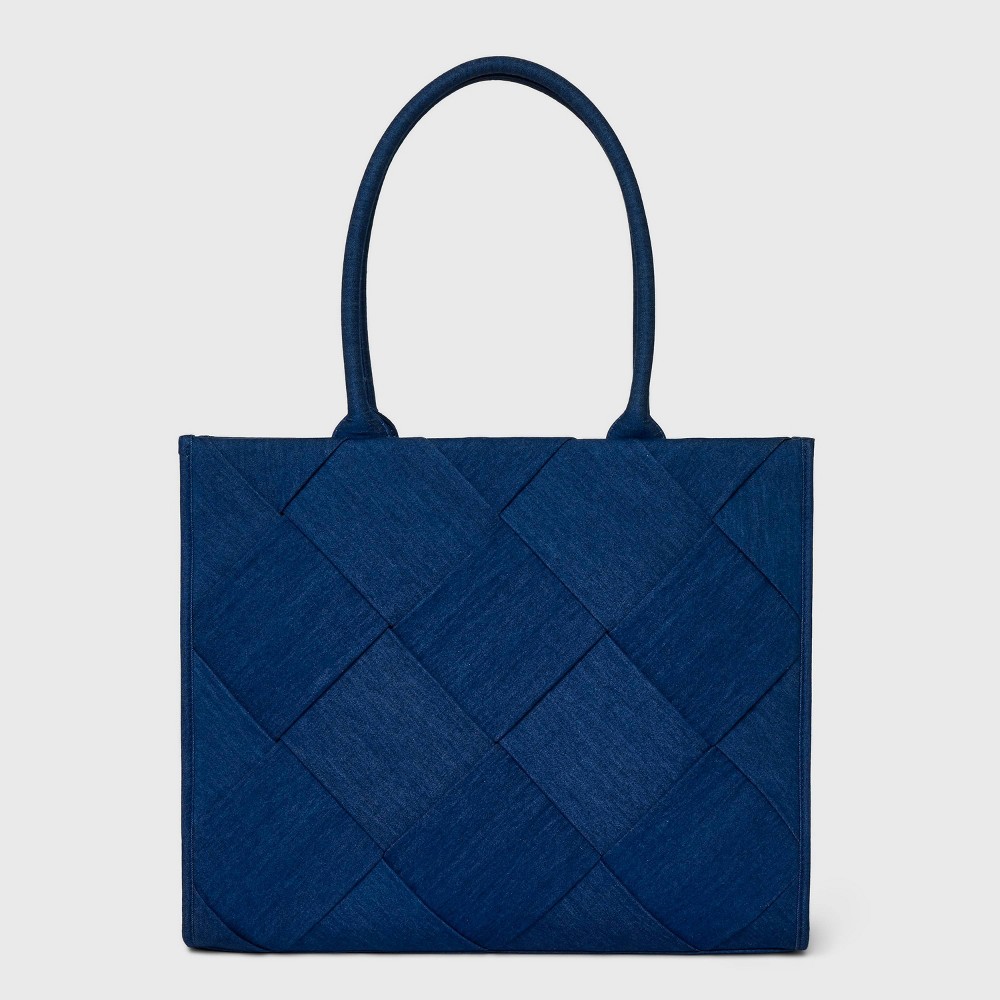 Photos - Travel Accessory Large Boxy Tote Handbag - A New Day™ Blue Denim