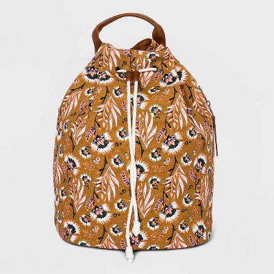 Floral Print Bucket Drawstring Closure Backpack - Universal Thread™