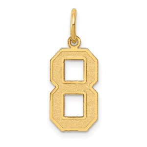 Black Bow Jewelry 14k Yellow Gold, Jersey Collection, Medium Number 8 Pendant - 1 of 4