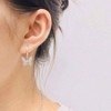 Silver Crystal Butterfly Hoop Earrings for Women Advanced Fashion Temperament, Low Allergy - 2 of 4