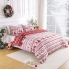 Christmas Duvet Cover Set Soft Holiday Deer Printed Bedding with 2 Pillow Shams, Comfy, Snug & Cozy Breathable Bed Set - 2 of 4