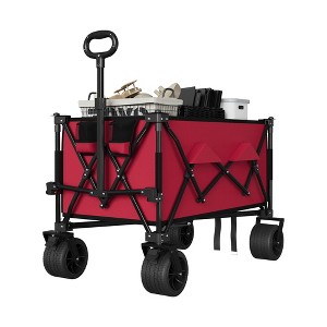 Collapsible Wagon Cart with Wheels Foldable - Folding Utility Heavy Duty Wagons Carts for Camping - 1 of 4