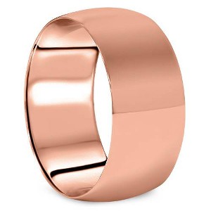 Pompeii3 10mm Dome High Polished Wedding Band 14K Rose Gold - 1 of 2