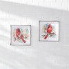 Cardinal and Pine Framed Print (Set Of 2) – MDF and Iron – 14 Inch Holiday Wall Decor – By Melrose - 4 of 4
