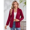 Casual Blazer Jackets for Women Long Sleeve Open Front Button Work Office Suit Jacket with Pockets - 2 of 4