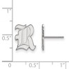 Black Bow Jewelry 14k White Gold Rice Owls NCAA Post Earrings - 2 of 3