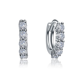Guili 14K Gold Plated Hoop Earrings with Sparkling Cubic Zirconia, Modern and Sophisticated Design, Available in Silver and Gold for Any Occasion - 1 of 3