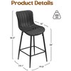 Infurnic Counter and Bar Stools, Upholstered Bar Stools Set with Durable Table Legs, for Kitchen and Dining Room, 2PCS, Black, 15.7"*19.3"*36" - 4 of 4