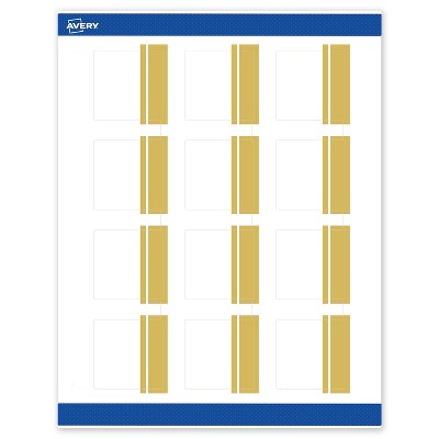 Avery Printable Square Labels, Gold Double-Dipped Edge, 2" x 2", Matte White Square Labels, Permanent, Laser/Inkjet, 120ct, Great for Product Labels