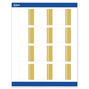 Avery Printable Square Labels, Gold Double-Dipped Edge, 2" x 2", Matte White Square Labels, Permanent, Laser/Inkjet, 120ct, Great for Product Labels - 1 of 4
