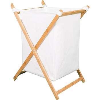 BirdRock Home X Bamboo Hamper with Cotton Canvas Liner