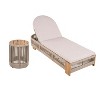 Christopher Knight Home Lariya 2 Piece Outdoor Acacia Wood and Rope Chaise Lounge Chat Set with Cushions and Side Table - 2 of 4