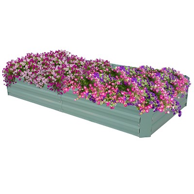 Green Galvanized Steel Extra Large Raised Garden Bed 4' x 8'
