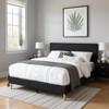 MAYEERTY Platform Bed Frame - Upholstered Padded Headboard, 12 Wood Slats & Center Support Leg - 2 of 4