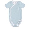 Stellou & Friends Unisex Crossbody Side Snap Bodysuit - Cotton Bodysuit - 3-pk - Blue Solid & Stripes / 18-24 Months - 3 of 4