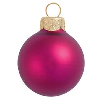 Northlight Matte Finish Glass Christmas Ball Ornaments - 3.25 (80mm) - Red  - 8ct : Target