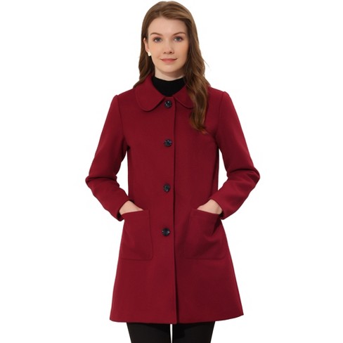 Dark red coat discount women's