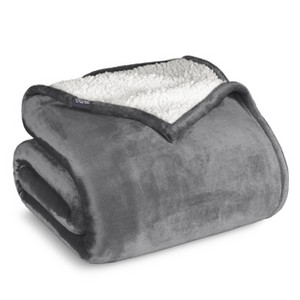 Faux Shearling Fleece Blanket by Bare Home - 1 of 4