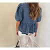 Women's Cara Medium Wash Denim Poplin Tie Top - Sofie the Label - 3 of 4