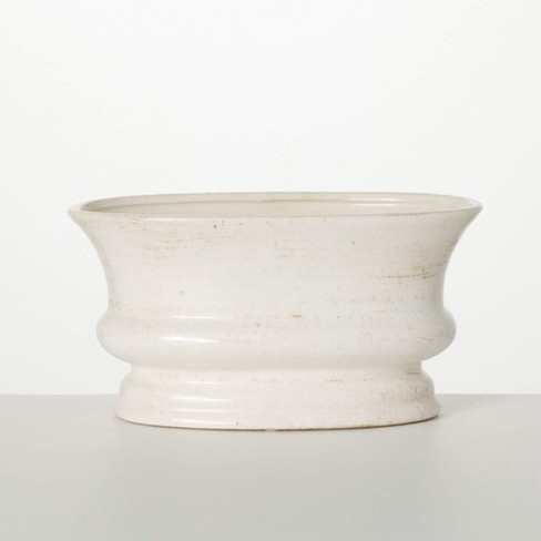 Sullivans Low Oval Planter Vase 5"H Off-White - image 1 of 4