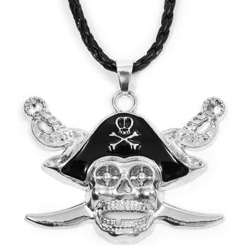  4pcs Pirate Necklaces Skull Tag Necklace Beads Jewelry for  Pirate Party Supplies Favors,Assortment : Home & Kitchen