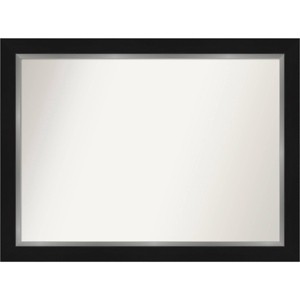 44" x 33" Non-Beveled Eva Bathroom Wall Mirror Black - Amanti Art: Modern Rectangle, Includes Mounting Hardware - 1 of 4