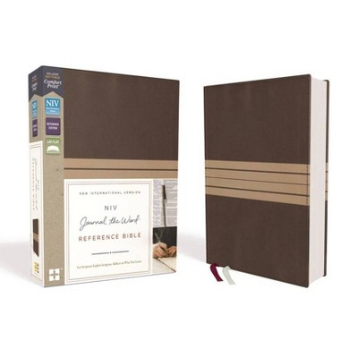 NIV, Journal the Word Reference Bible, Imitation Leather, Brown/Tan, Red Letter Edition - by  Zondervan (Leather Bound)