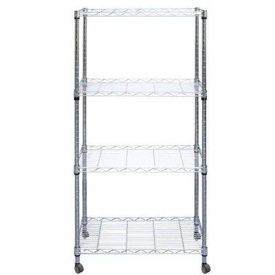 Adjustable 4-Tier Gray Wire Utility Storage Cart