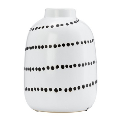 Sagebrook Home 9" Ceramic Vase - Contemporary Abstract Flower Vase Decorative Table Accent