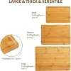 Natural Bamboo Cutting Board Set for Kitchen, 3-Piece Kitchen Chopping Boards with Deep Juice Grooves, Built-In Handles & Compartments, Ideal - 3 of 4