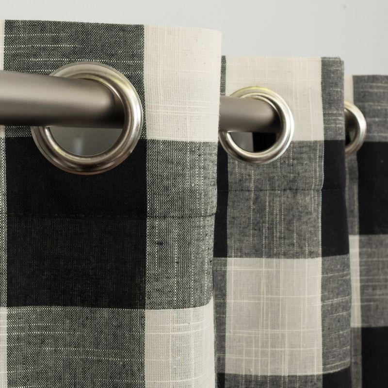 Sweet Home Collection | Courtyard Grommet Plaid Window Curtain Treatment Panel, 3 of 4