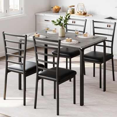 Dining Table for 2, Small Table and Chairs Set of 2, Dinette Set for 2, Square Dinner Table Set, 3 Piece Kitchen & Dining Room Sets for Small Space