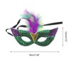 Unique Bargains Colorful Feather Sequins Half Face Party Mask 1 Pc - 2 of 4
