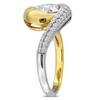 EVERLY JEWELRY | Two-Tone Sterling Silver 1 7/8 CT DEW Created White Moissanite Swirl Ring - 2 of 4