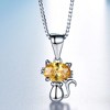 Kitty Cat Necklace for Women Citrine Sterling Silver Ginger Lyne Collection - 2 of 4