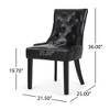 CAVINAS Modern Cheney Dining Chair, Seating for Dining, Accent Chair, Upholstered Armless Chair with Diamond Stitching and Wooden Legs (set of 2) - 3 of 4
