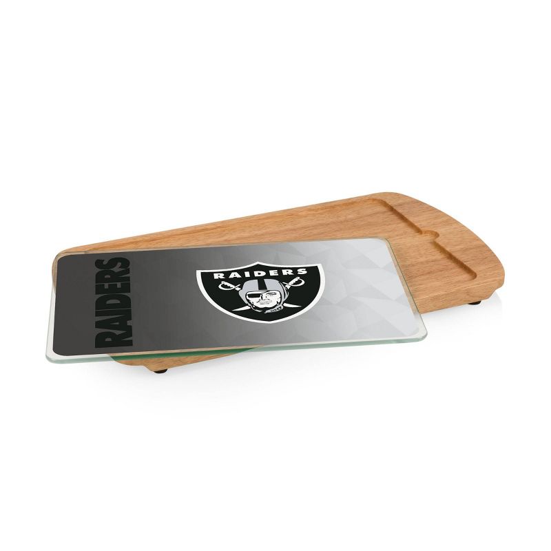 NFL Las Vegas Raiders Parawood Billboard Glass Top Serving Tray, 3 of 5