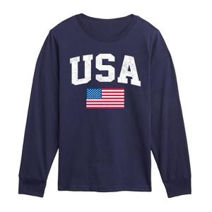 Boys' - Instant Message - USA Flag Long Sleeve Graphic T-Shirt - 1 of 4