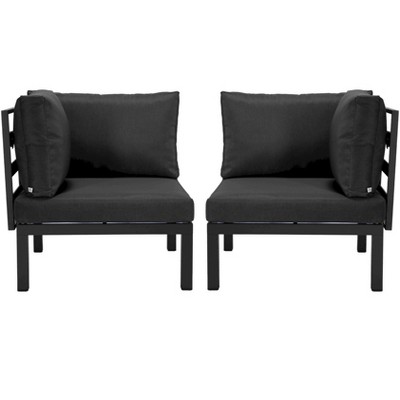 LeisureMod 2-Piece Corner Chair Loveseat Upholstered in Polyester with Aluminum Frame and Removable Cushion Hamilton Collection