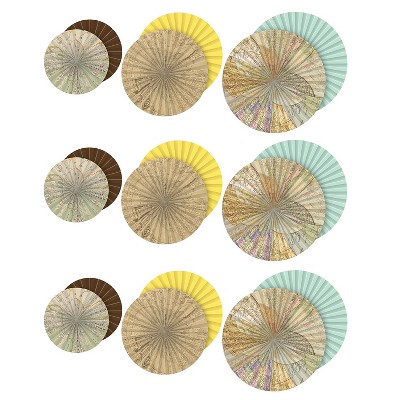 Teacher Created Resources Travel the Map Hanging Paper Fans 3 Per Pack 3 Packs (TCR77034-3)