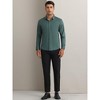 INSPIRE CHIC Men's Long Sleeve Button Down Solid Color Business Dress Shirt - 2 of 4