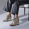 Perphy Women's Pointed Toe Stone Pattern Cutout Block Heels Ankle Booties - 2 of 3