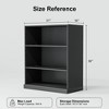 PexFix 36"x31"x16" Doorless Wood Bookshelf Storage Cabinet Bookcase&Office Cabinet for Kitchen Bedroom Entryway Living Room Dinning Room Black - 2 of 4