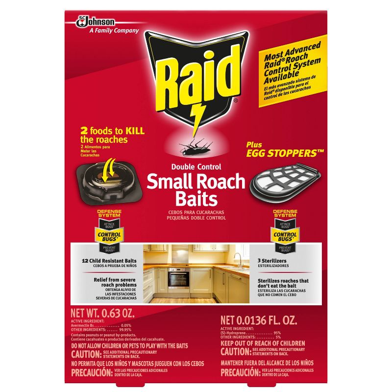 Raid Double Control Small Roach Baits Plus Egg Stoppers 12+3 ct, 4 of 8